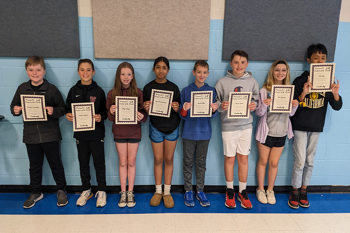 April 2023 Goff Students of the Month - 6th Grade