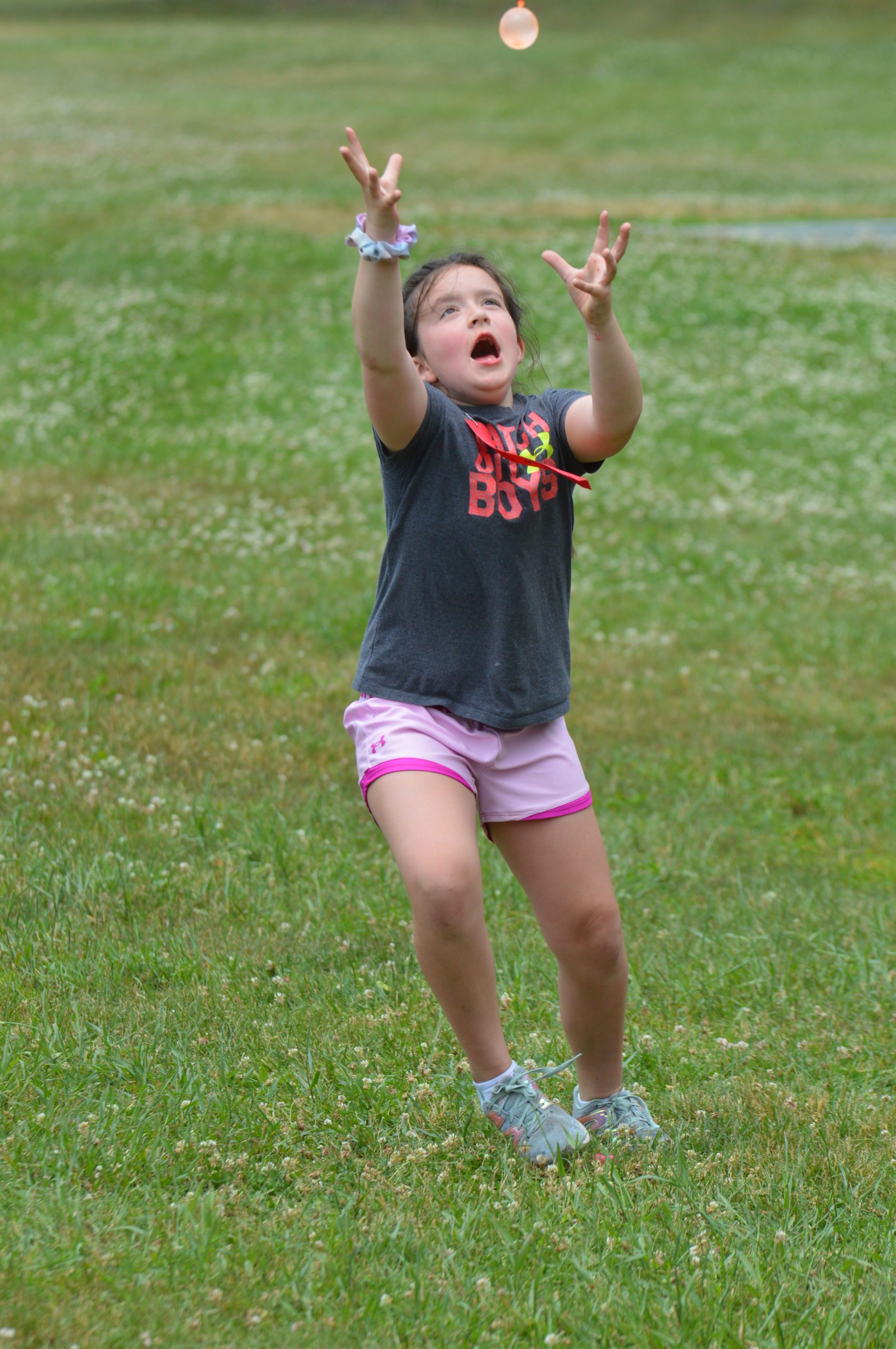 Water balloon toss at Field Day