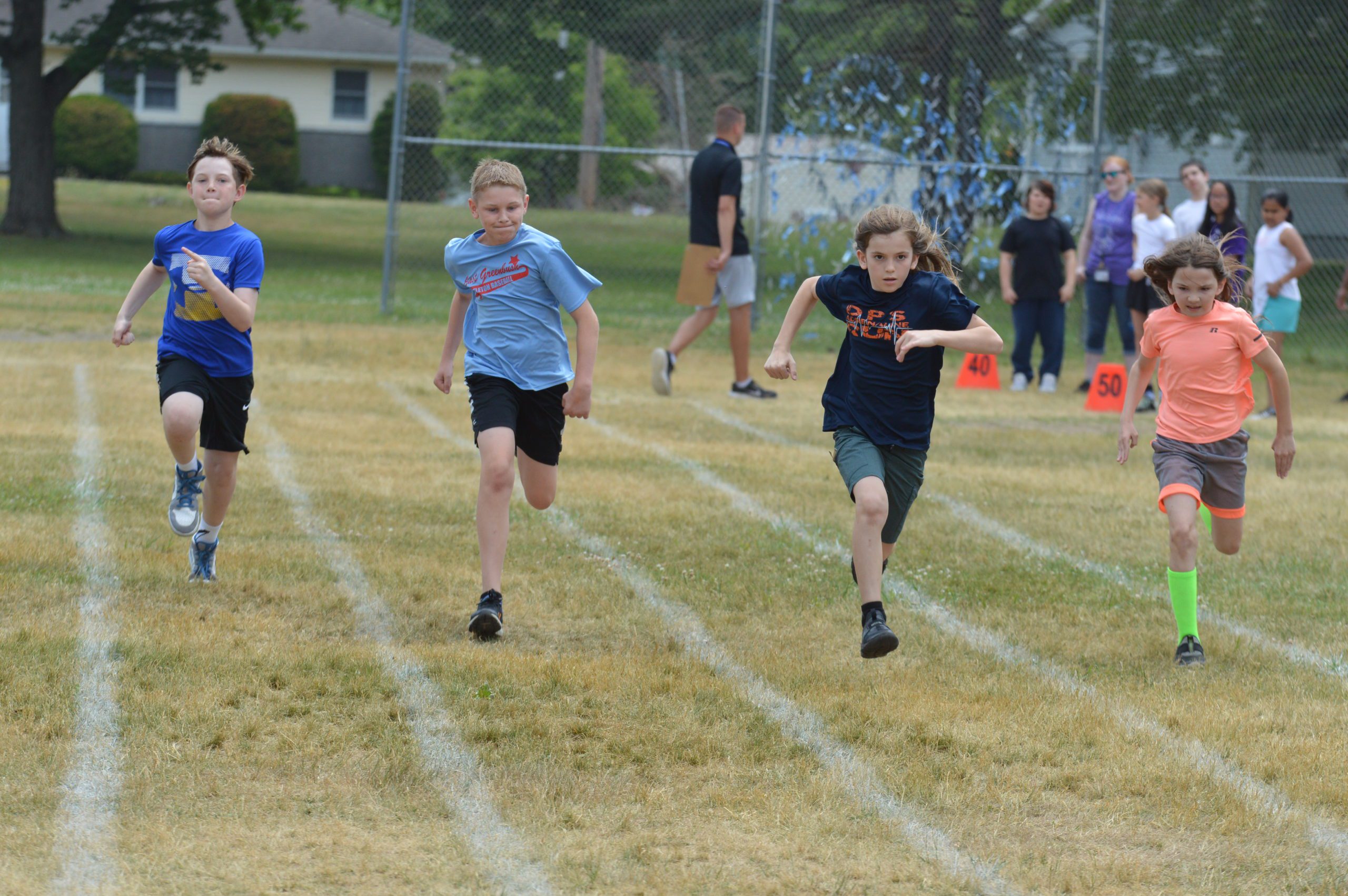 Students race during Field Day