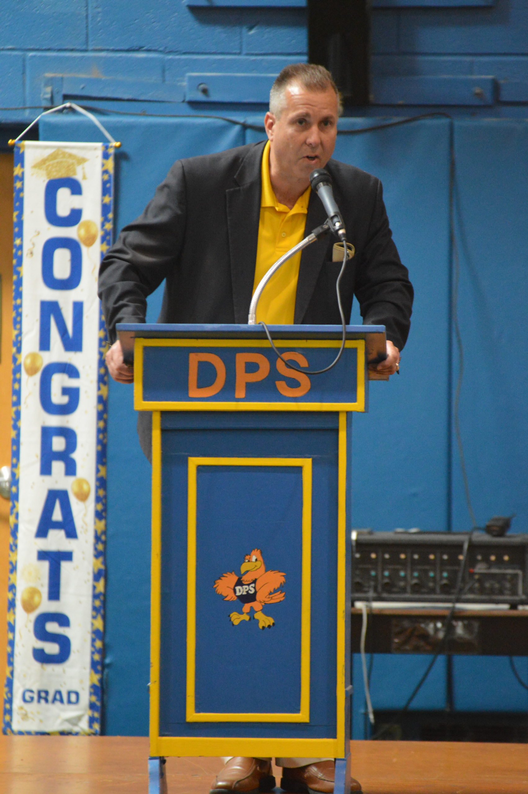 Principal Jack Alvey at the DPS Moving Up Ceremony