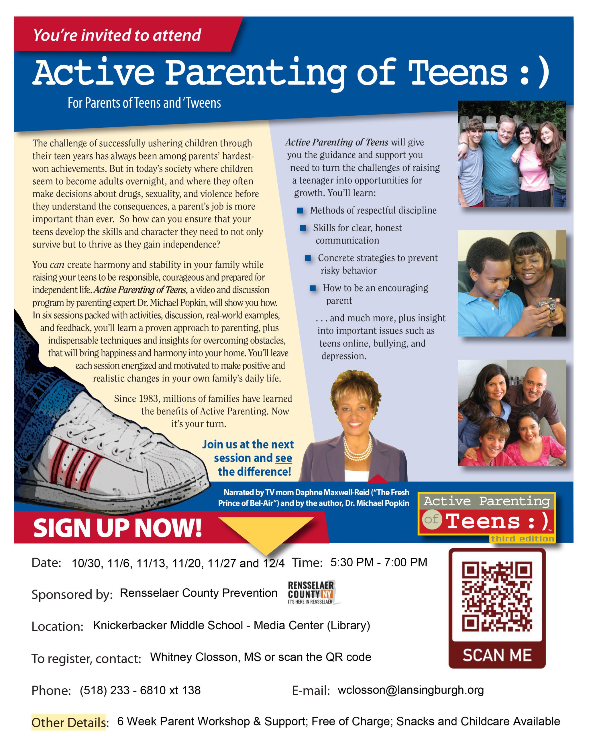 Active Parenting for Teens Workshop Flyer - Fall 2023
