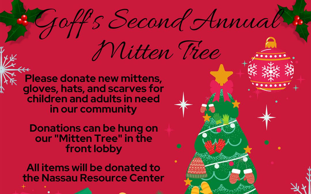 Goff Collecting Winter Clothing with its 2nd Annual Mitten Tree