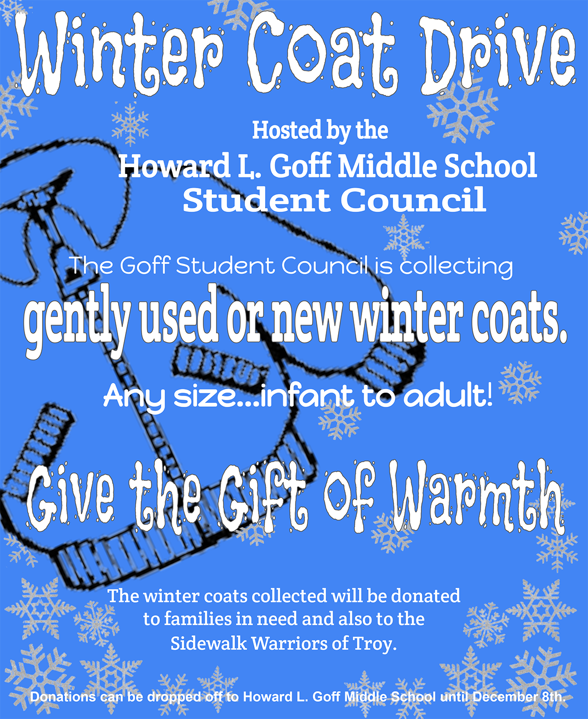 Goff Student Council Winter Coat Drive flyer