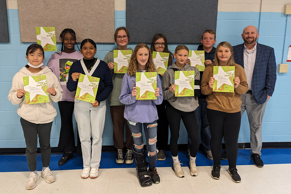 Goff Students of the Month for October - 8th Grade