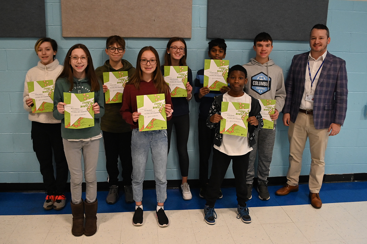 Goff Students of the Month for November - 7th Grade