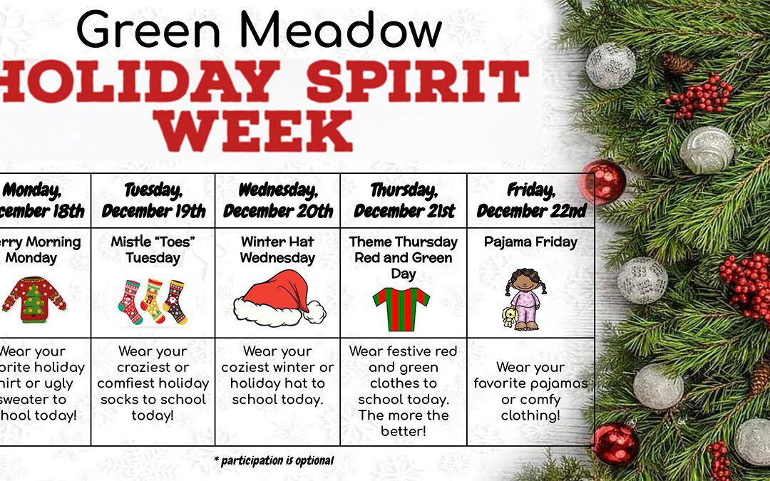 Green Meadow Holiday Spirit Week