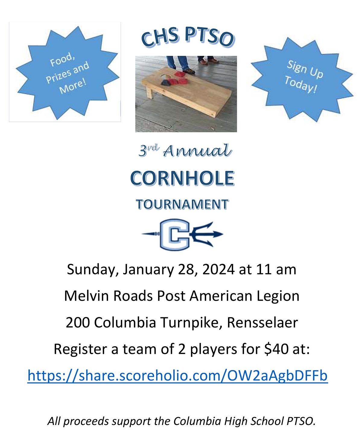 2024 CHS Cornhole Tournament flyer