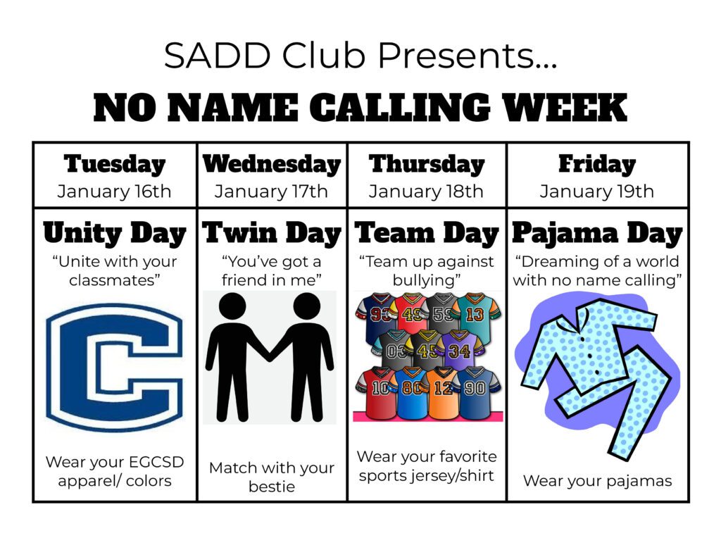 No Name Calling Week schedule