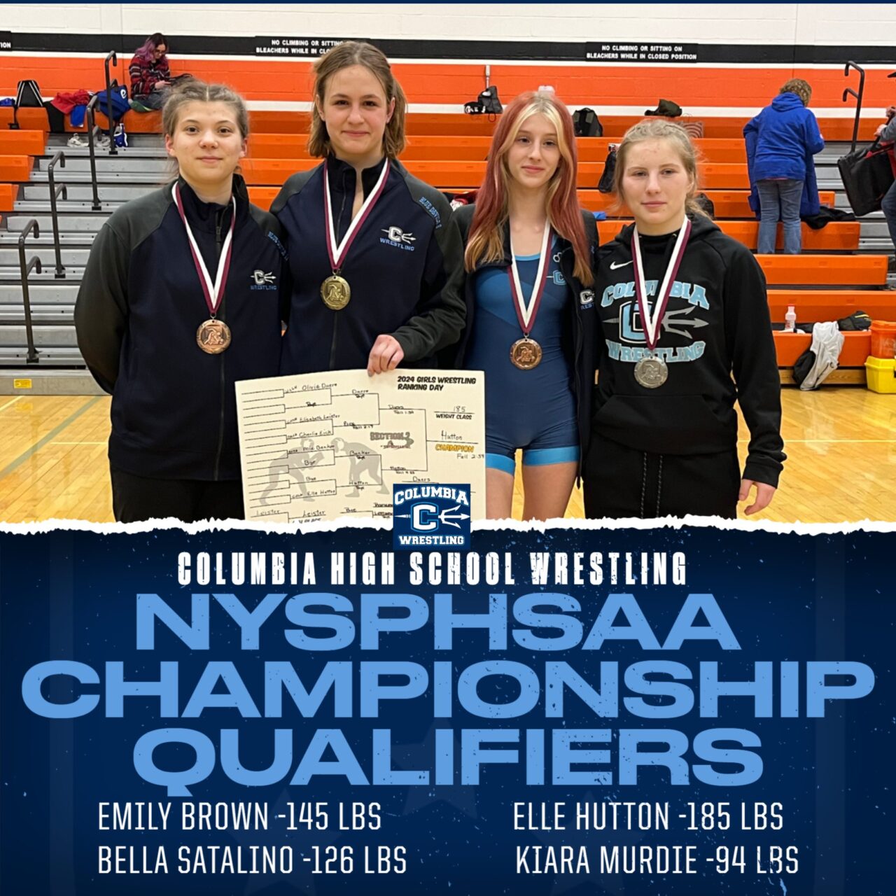 Four Columbia Wrestlers Qualify for NYS Girls Wrestling Championships