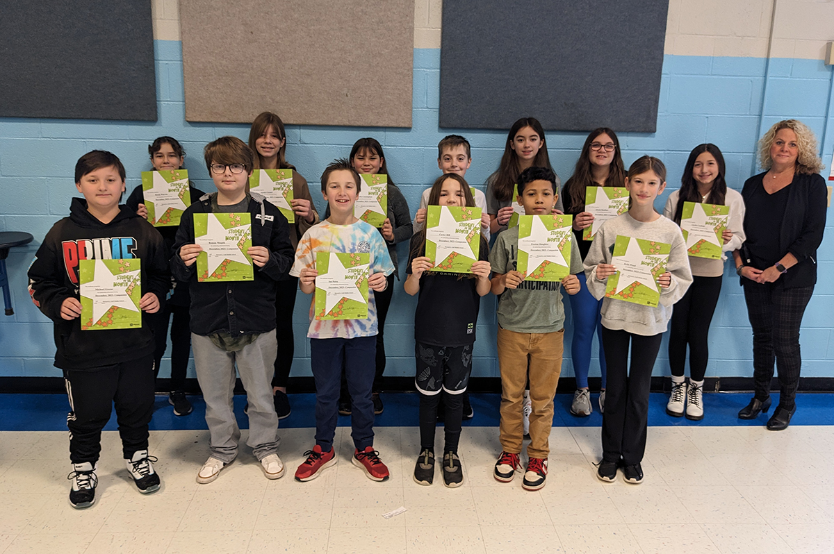 Goff Students of the Month for December - 6th Grade