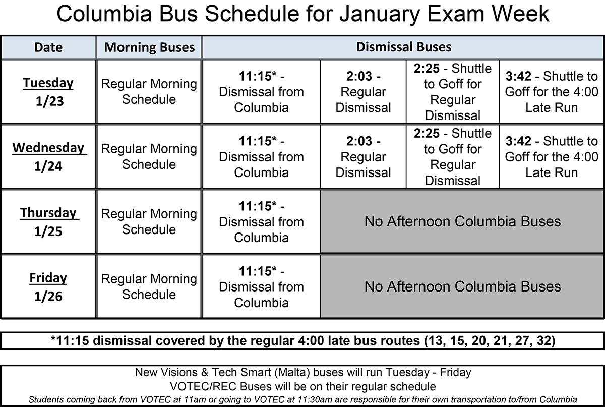 January 2024 - Regents Bus Schedule