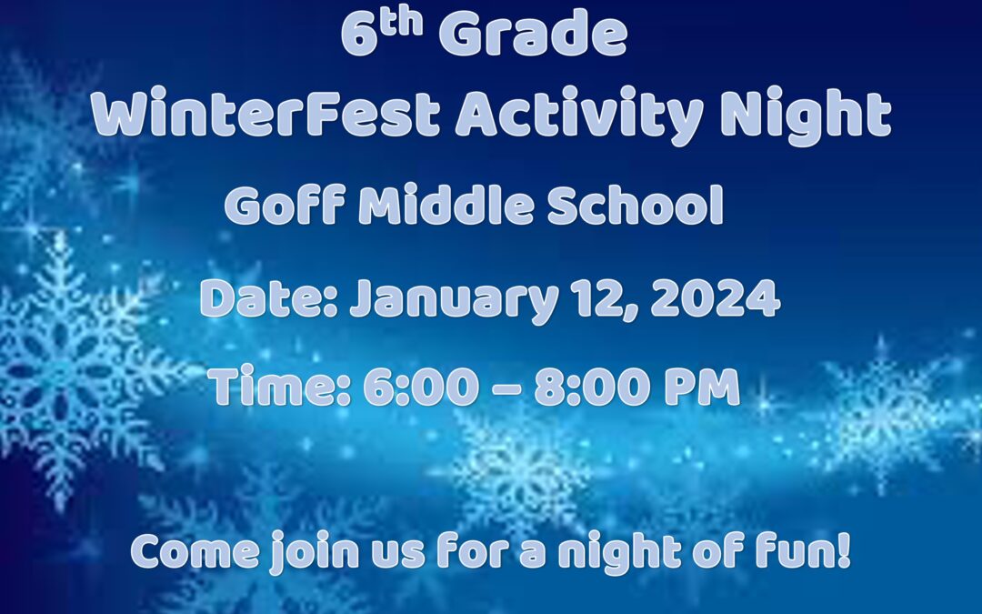 6th Grade Activity Night – January 12