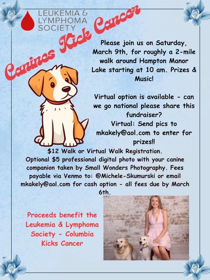 Canines Kick Cancer Walk flyer