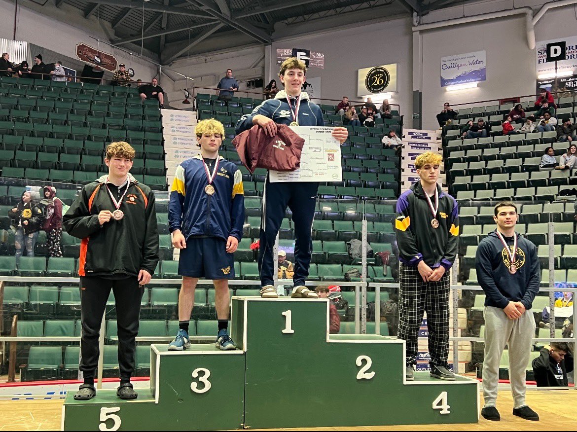 Matt Hoxie on the podium at 2024 Section 2 Championships