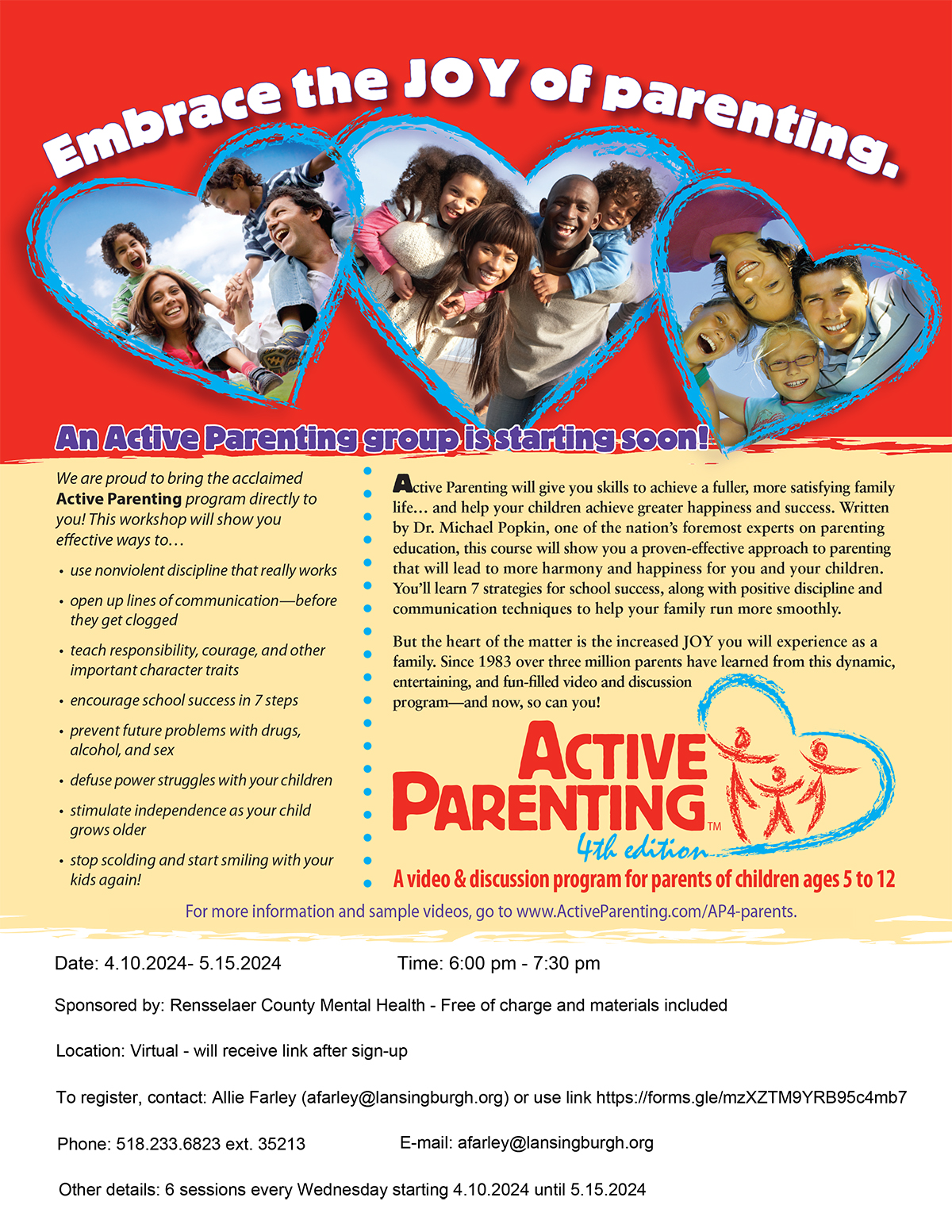 Active Parenting Flyer - April and May 2024