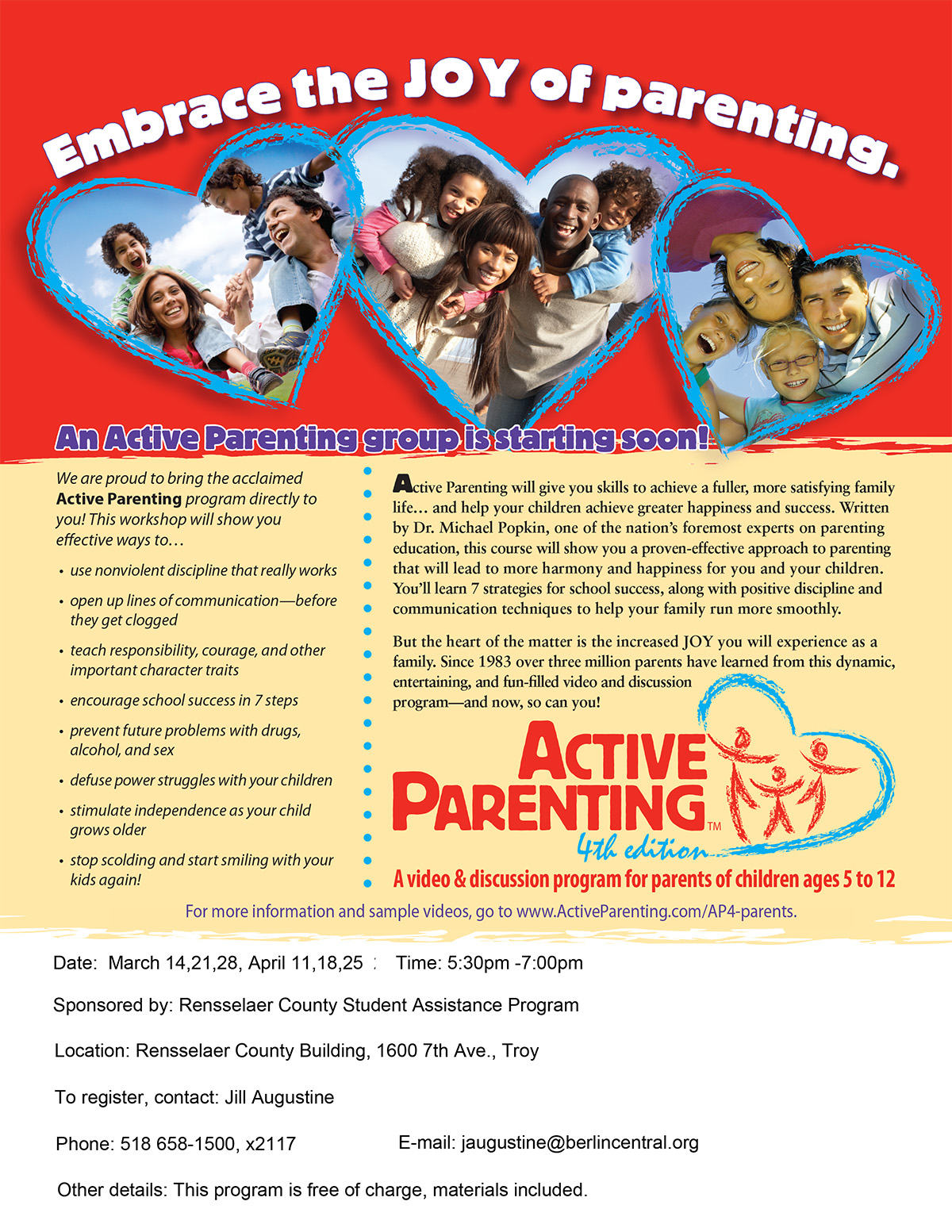 Active Parenting Flyer - Spring 2024