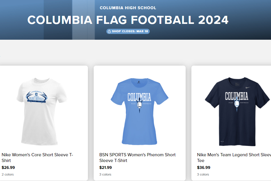 Flag Football online shop screenshot