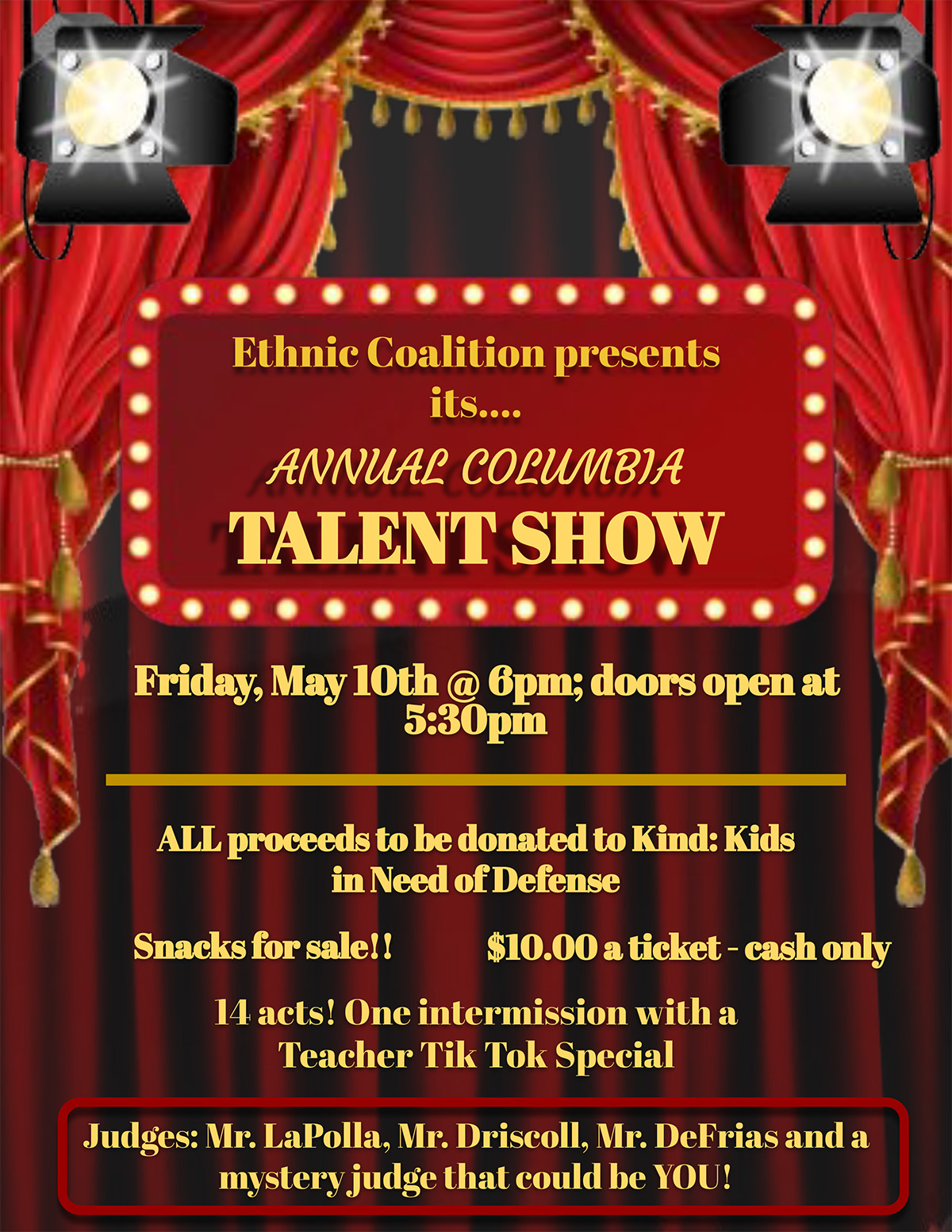 2024 Columbia Talent Show flyer