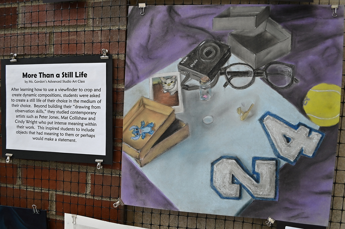 Artwork on display at the 2024 Art Show at Columbia High School