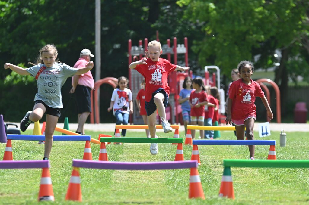 Students competing at Red Mill Field Day