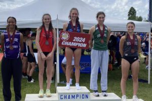 Ava Weiss on the podium at the NYS Federation championship