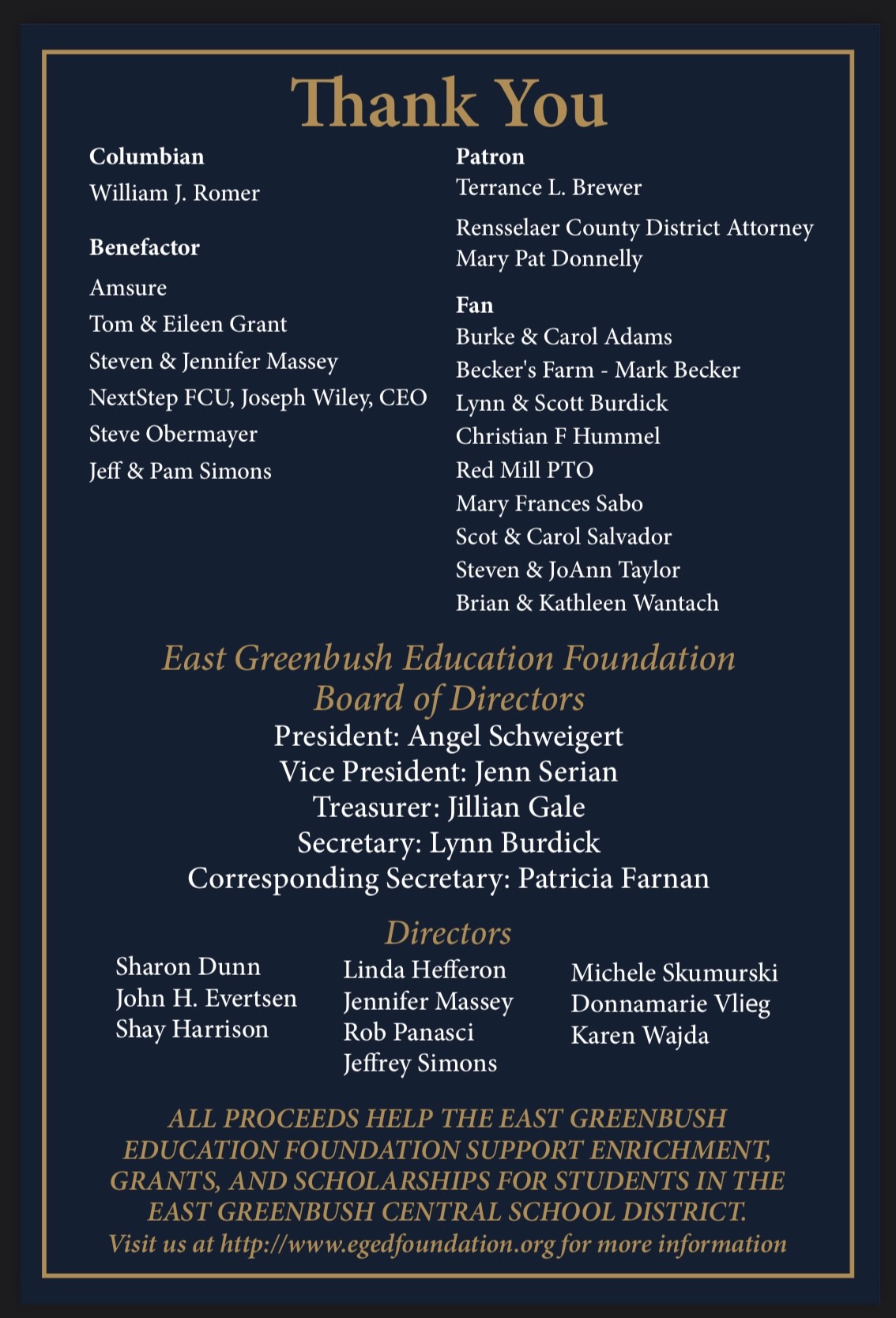 2025 Education Foundation Gala Invite