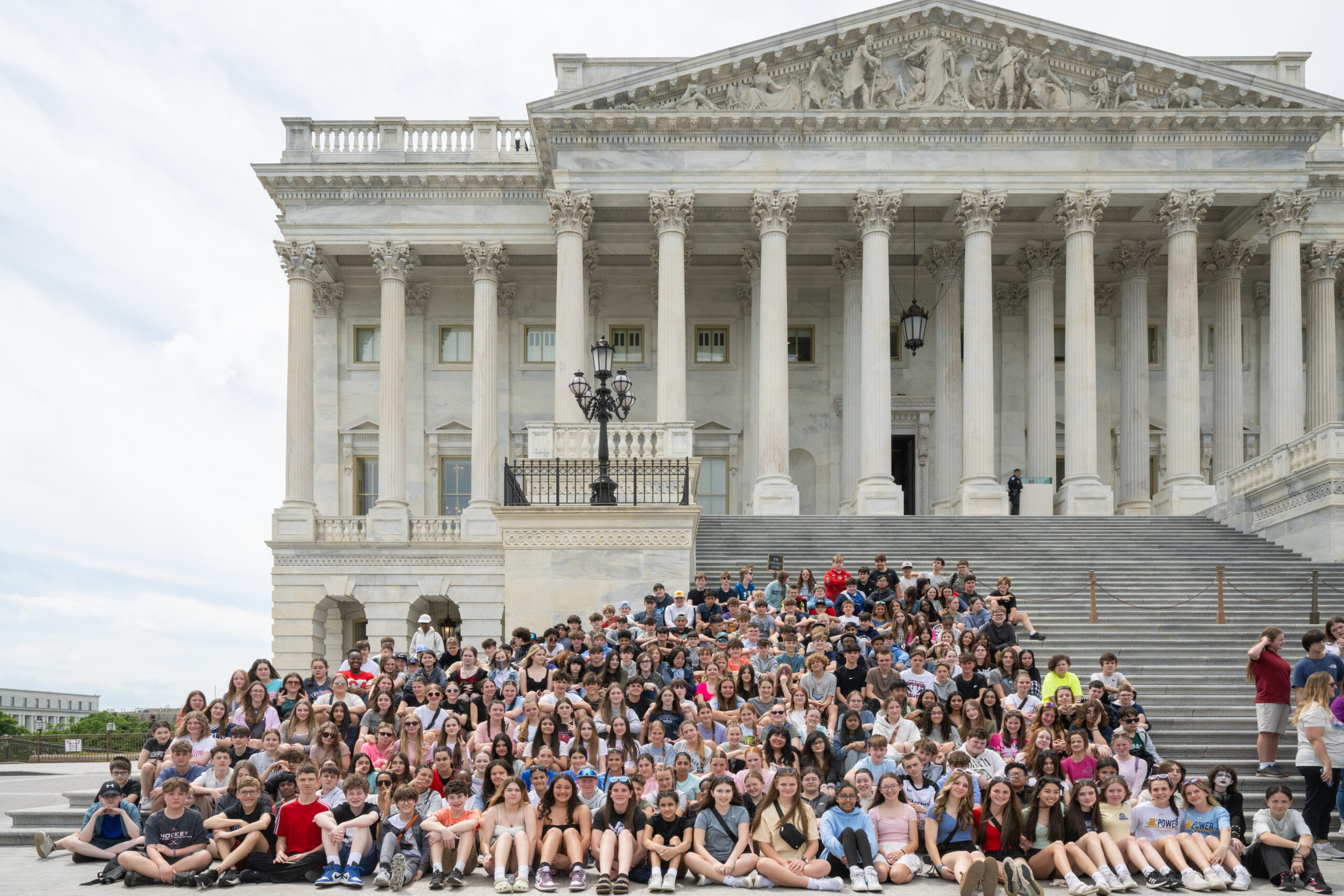 8th grade students in front of the U.S. Capitol in Washington, D.C.