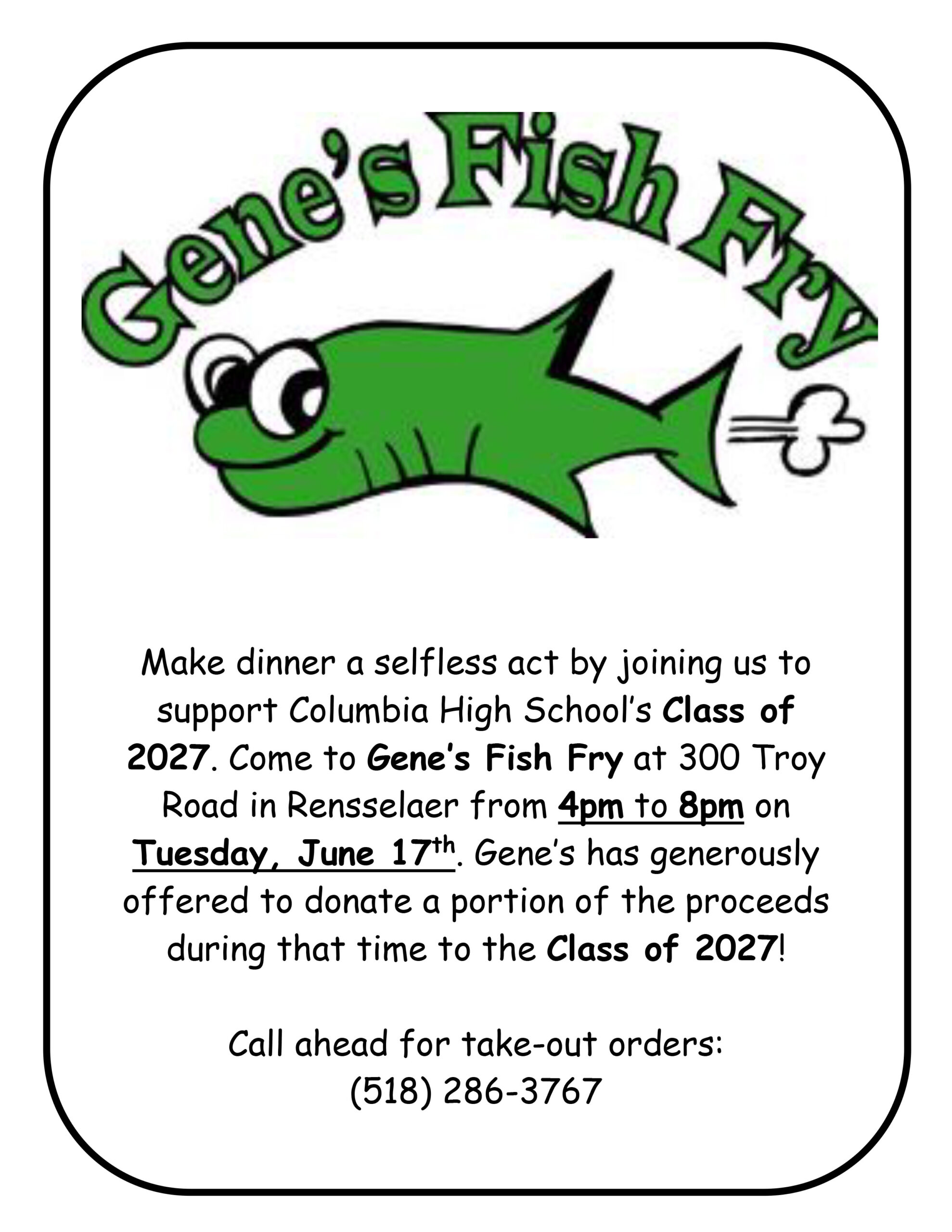 Gene's Fish Fry Flyer