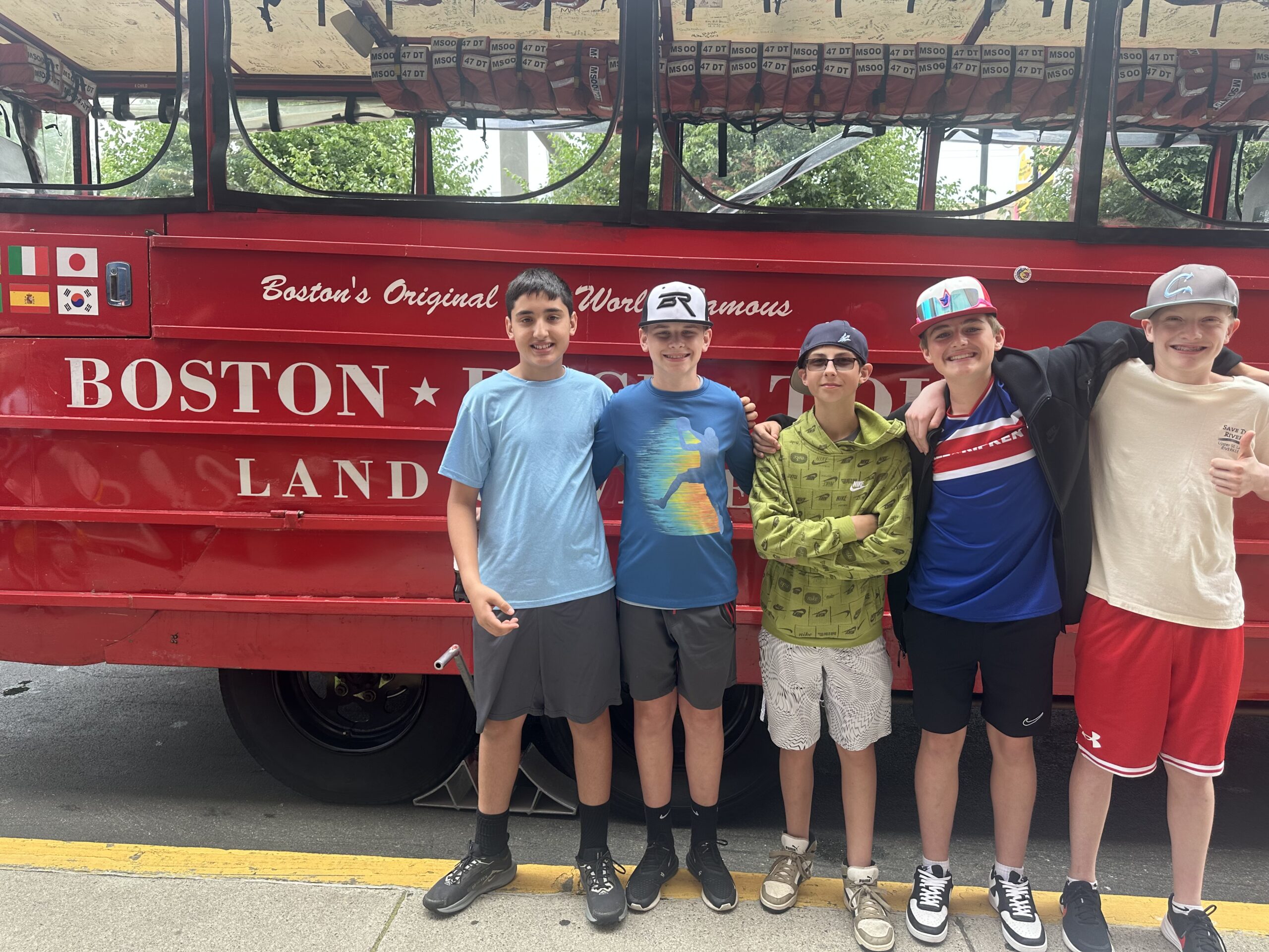 Students on a field trip to Boston