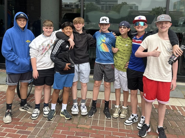 Students on a field trip to Boston