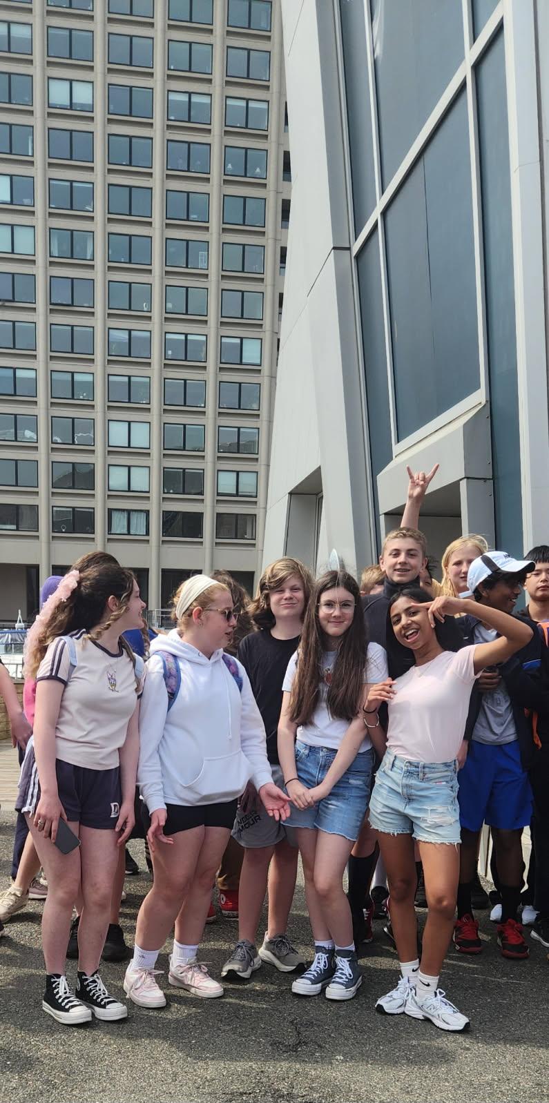 Students on a field trip to Boston