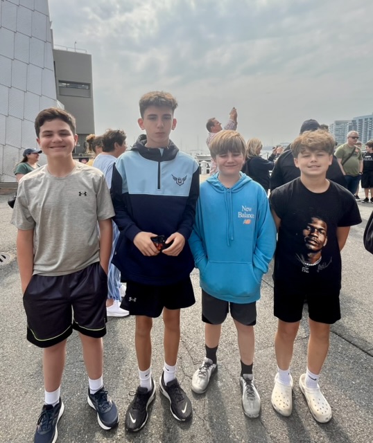 Students on a field trip to Boston
