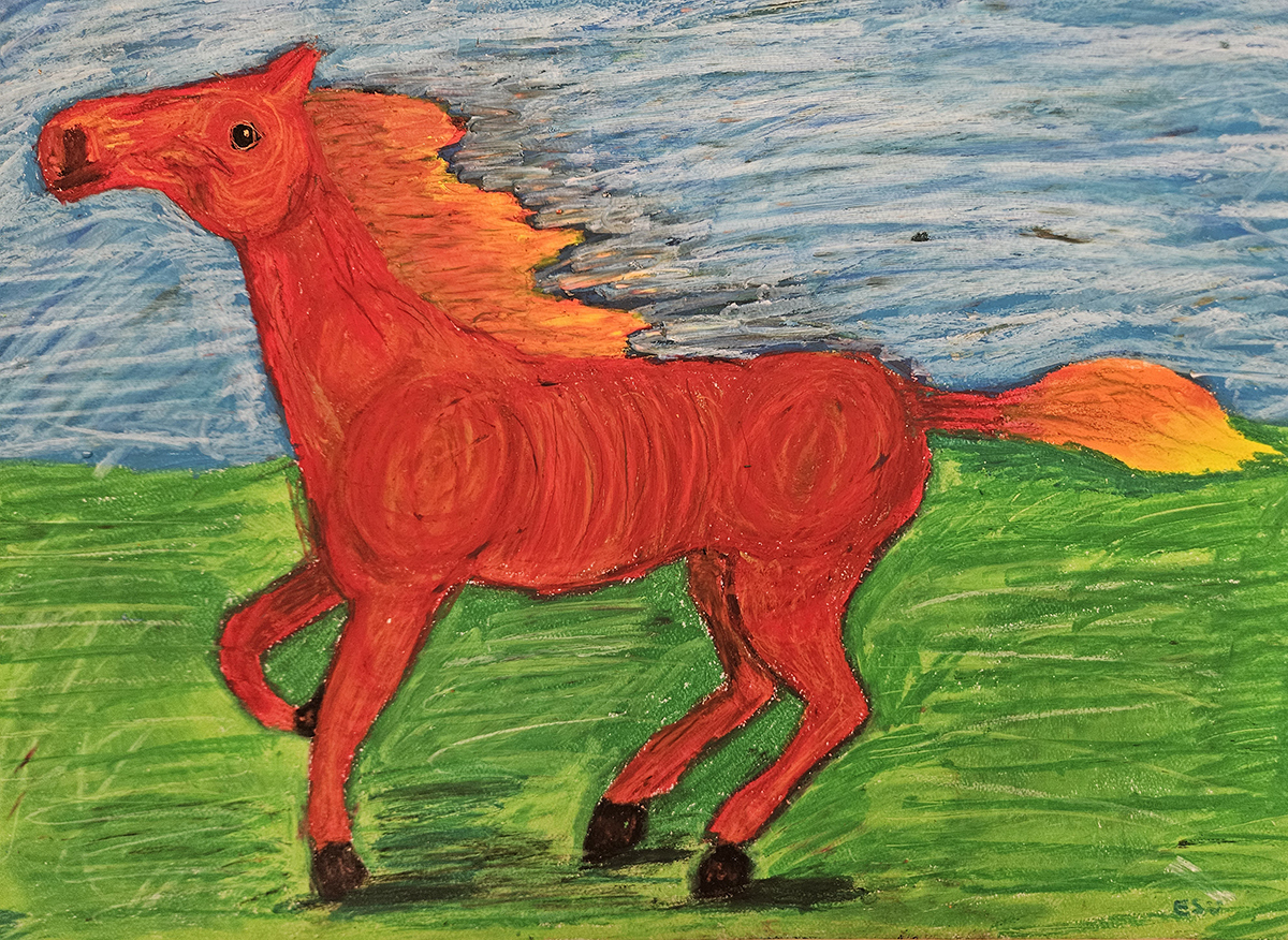 Ethan Stein oil pastel painting