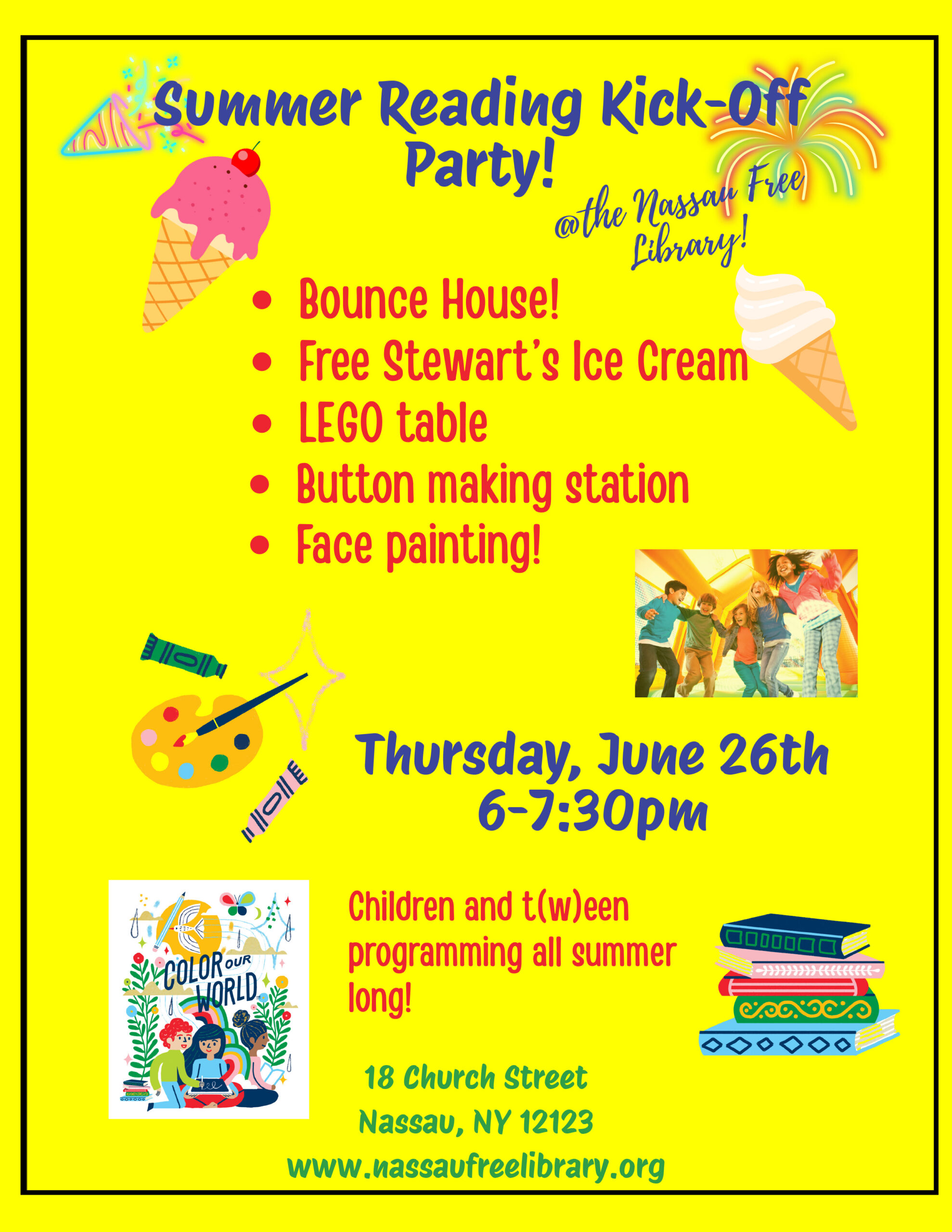Nassau Free Library Summer Reading flyer