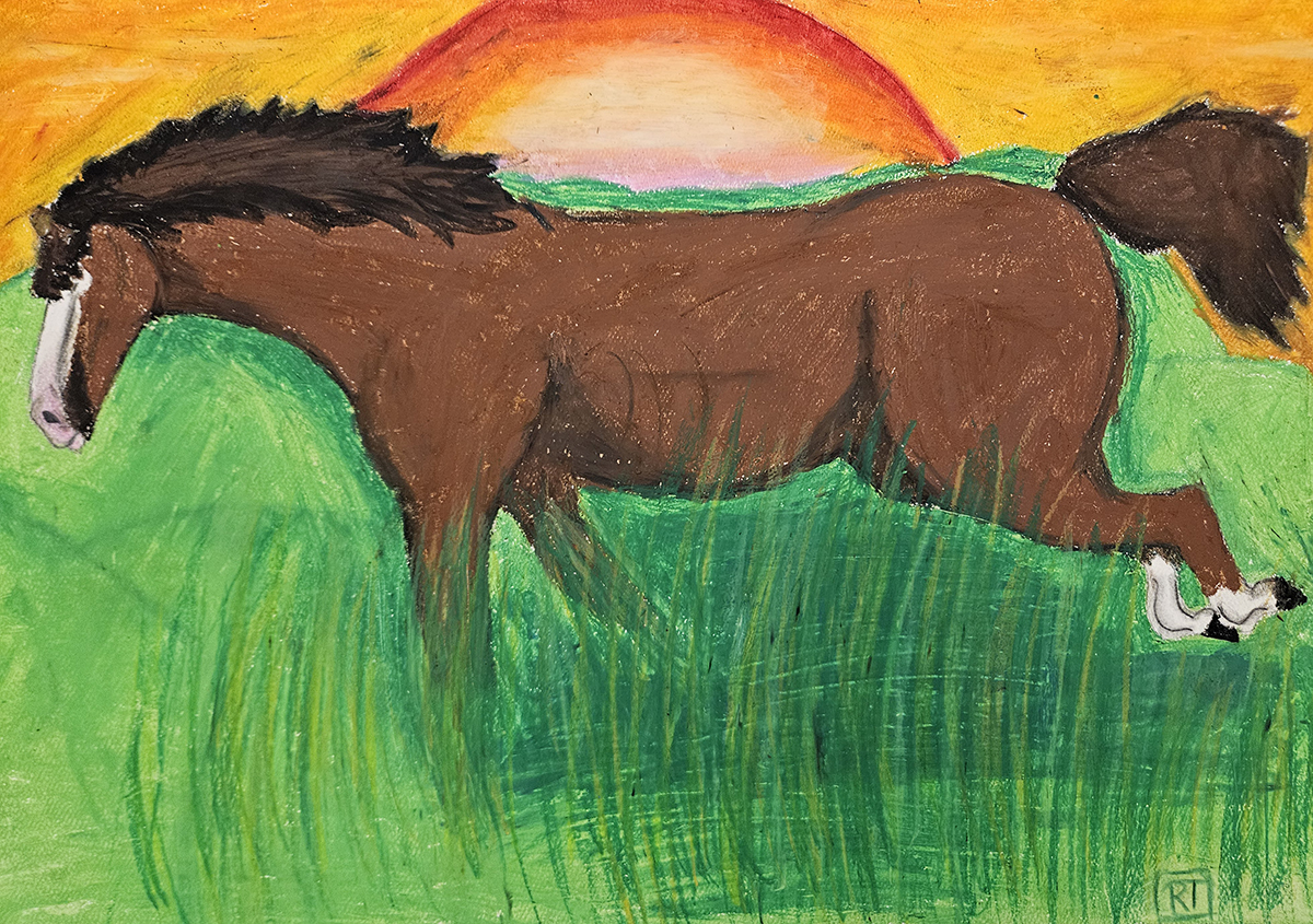 Rebekah Tirey oil pastel painting