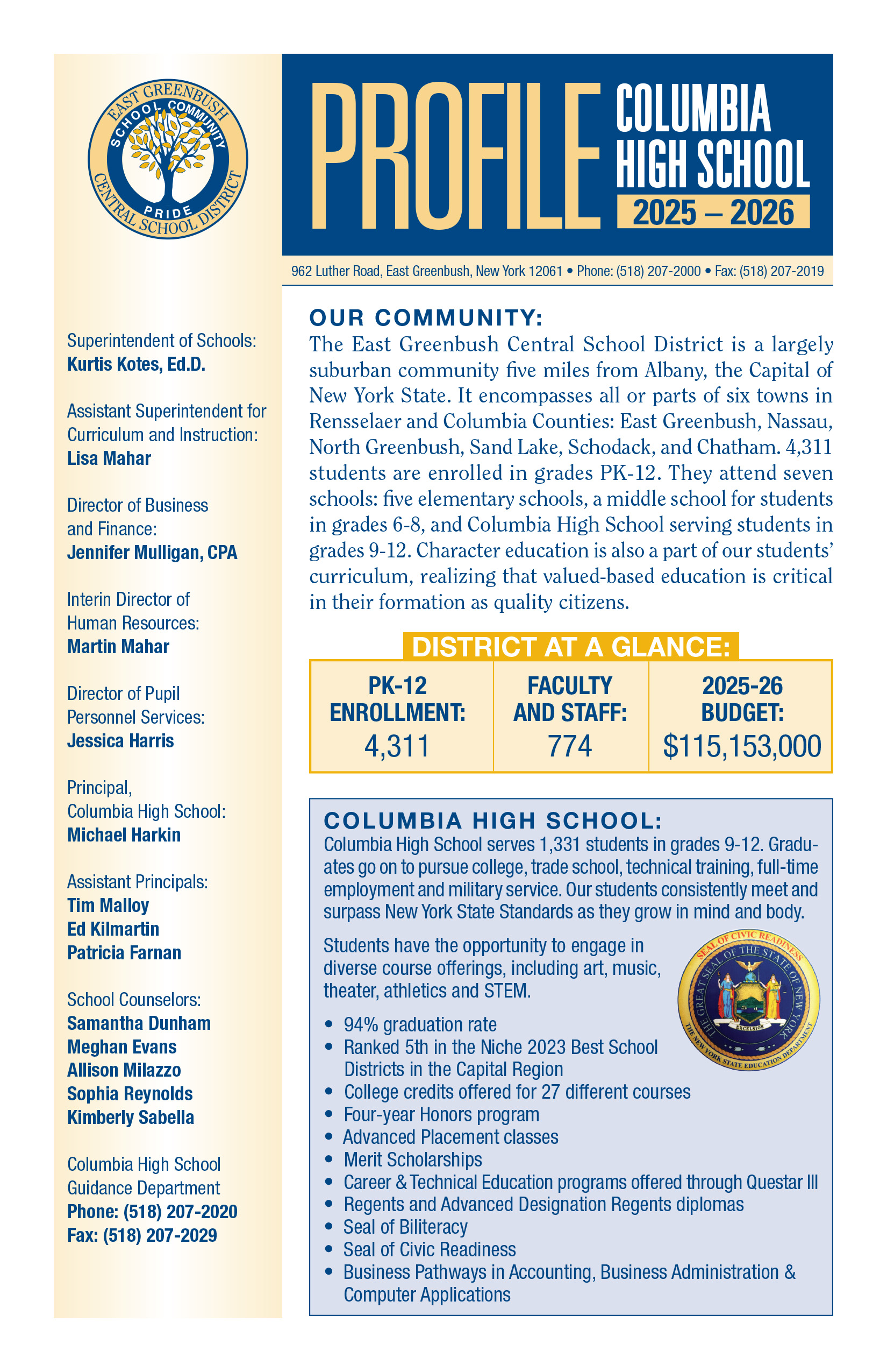 CHS Profile 2025-26 cover