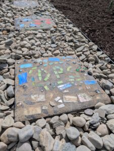 A stepping stone in the DPS pollinator garden.
