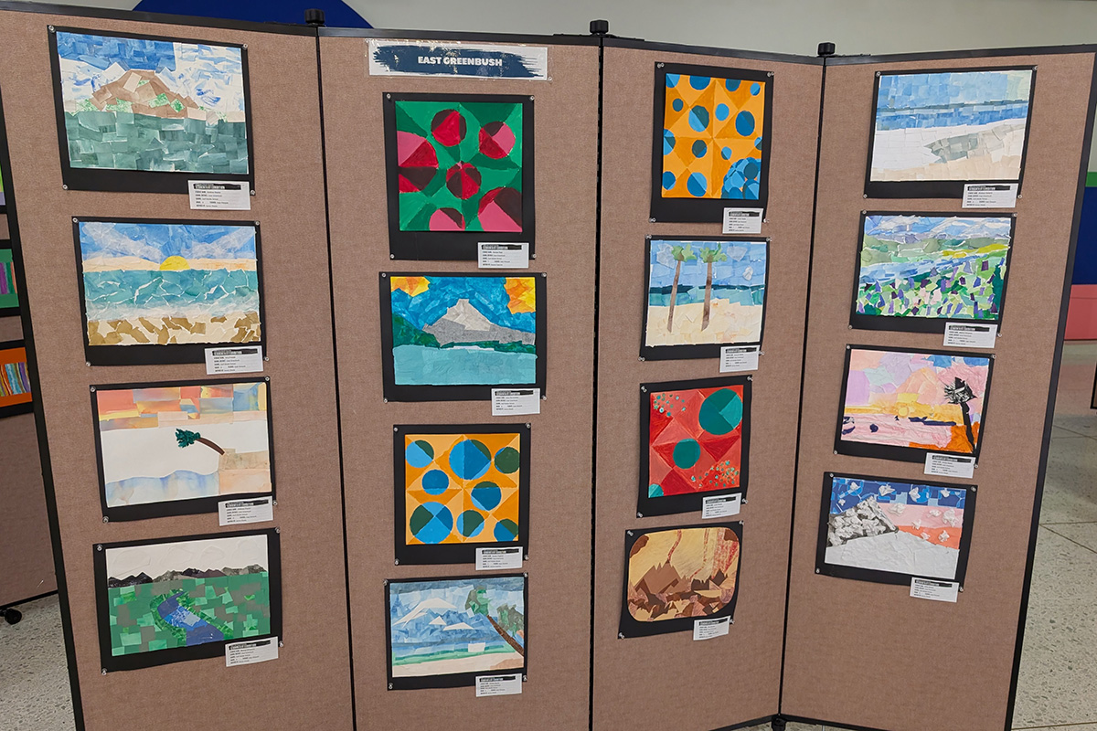 Artwork on display at the 2026 Empire State Plaza Student Art Exhibit