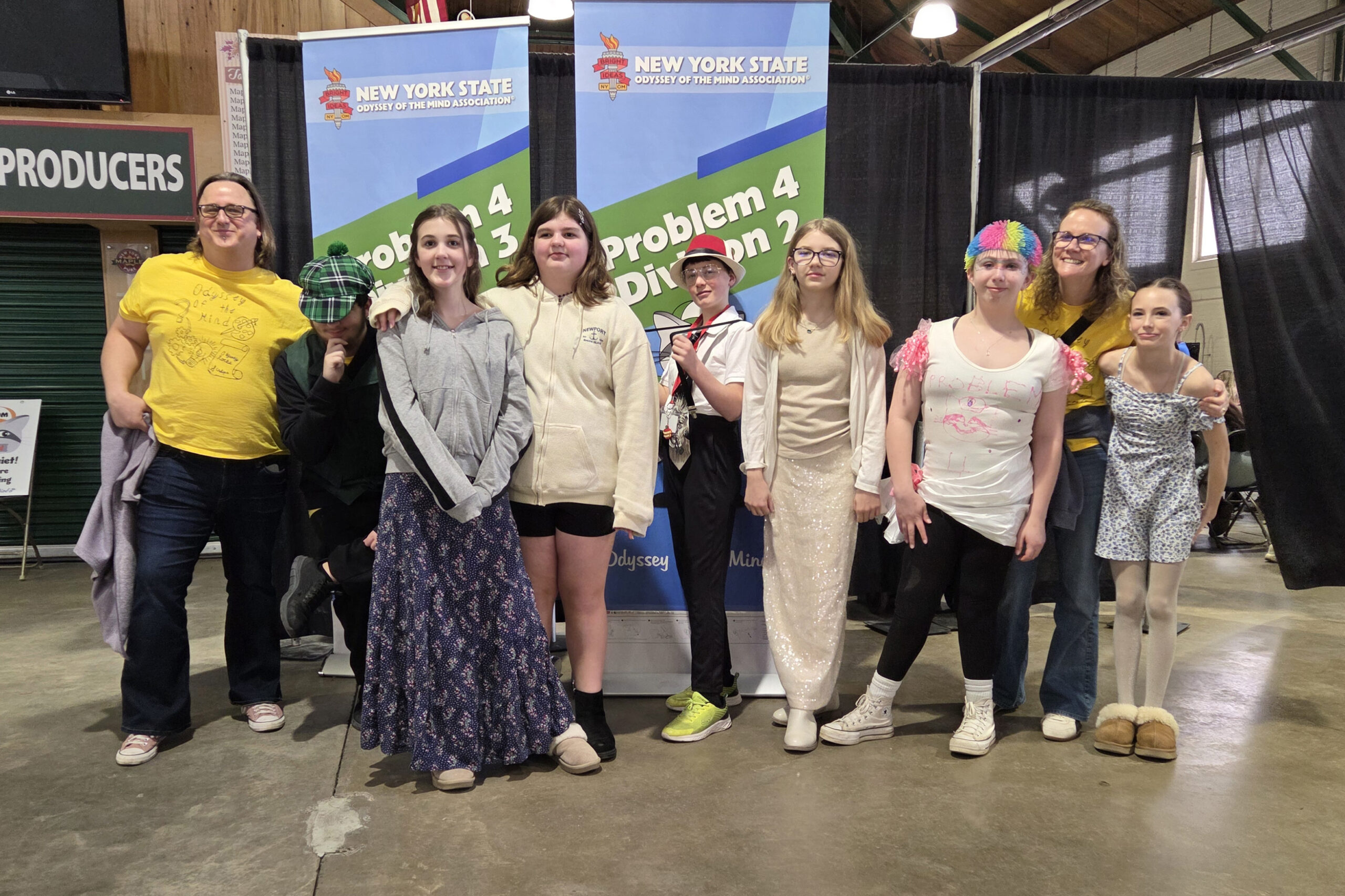 Students in costume at the Odyssey of the Mind NYS Finals