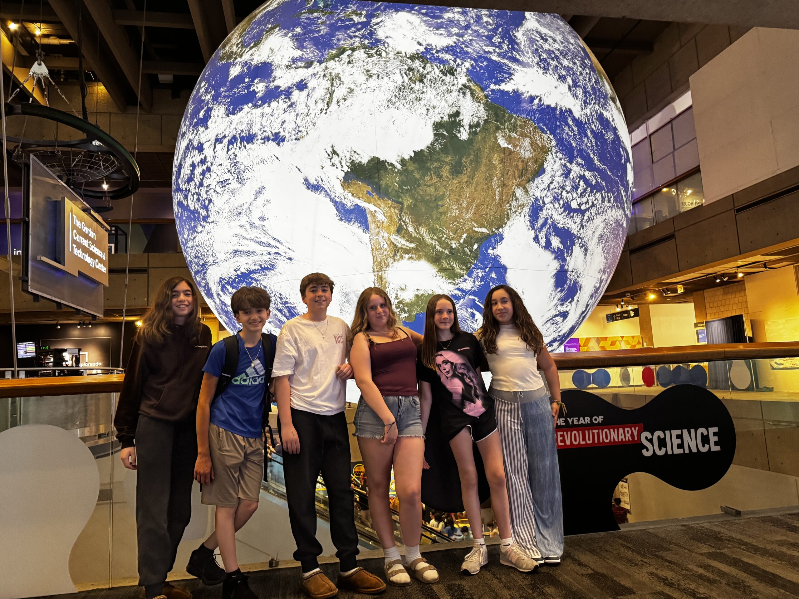 Students in Boston science museum